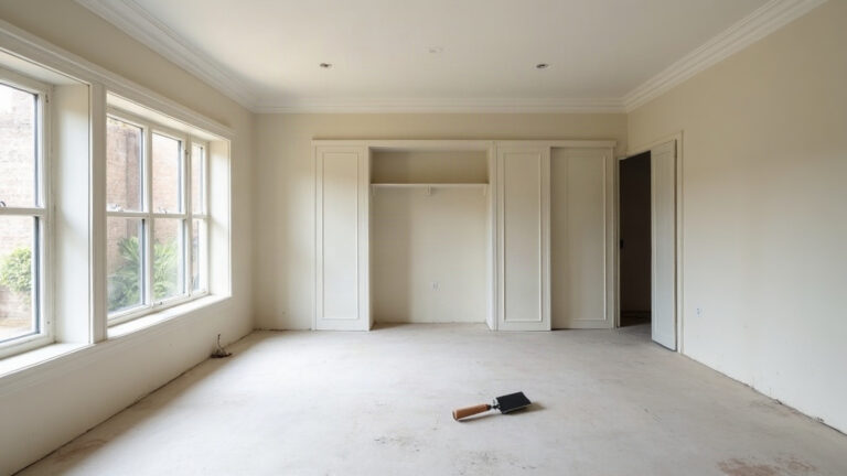 New plasterboard ceiling and cornice in a renovated room, the kind of work that sets how much plastering costs