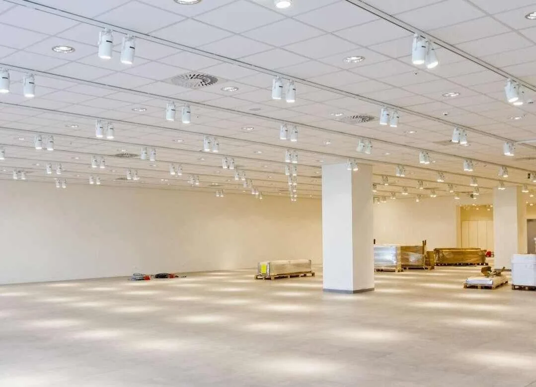 Open-plan office with new ceilings after a fit-out